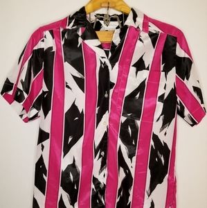 Vintage Abstract Striped Blouse by Susan Hutton Size Small